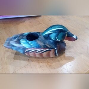 Artisan Wooden Duck Whistle - Brown and Green